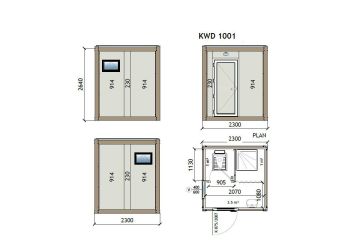 KW2 WC és zuhanyzó konténer